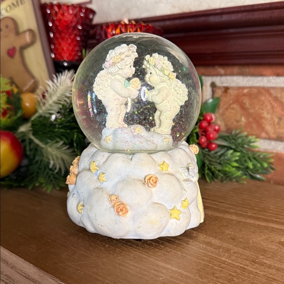 Vintage Cherub Musical Snow Globe with Rainbow and Clouds - Picture 7 of 7